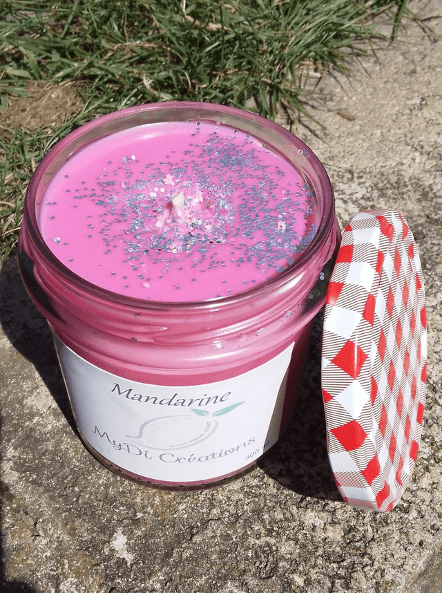 Bougie 300ml, pot de confiture en verre,  parfums au choix